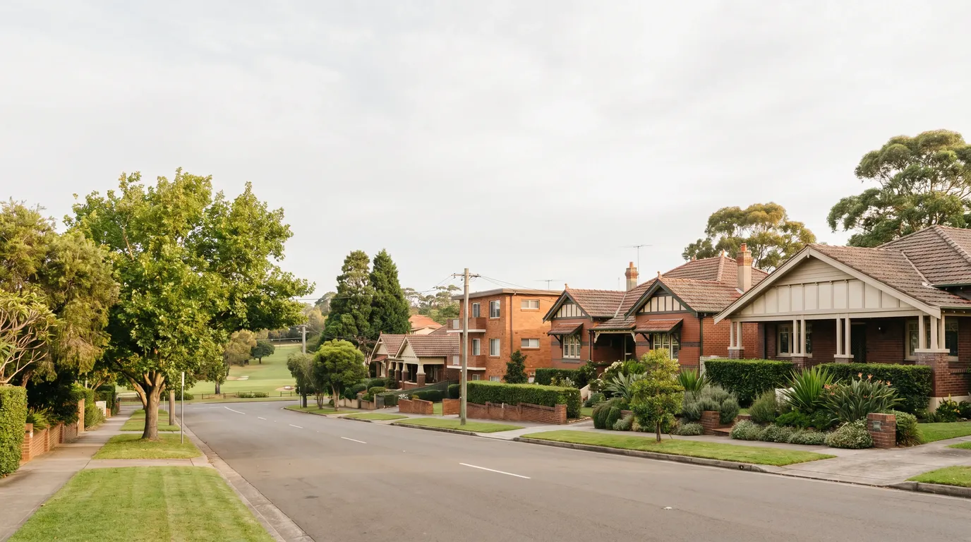 A residential street in Cammeray, showing the typical access for a move here