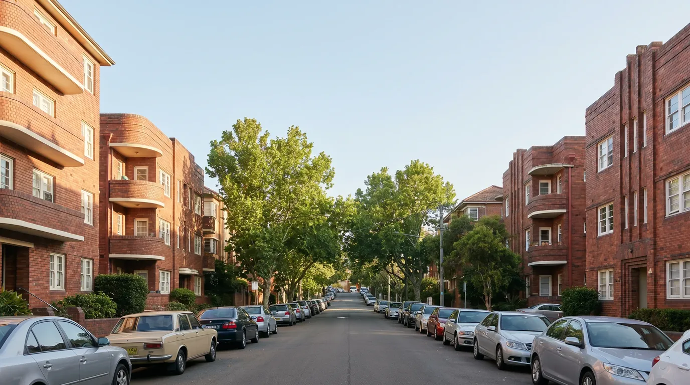 A residential street in Cremorne, showing the typical access for a move here
